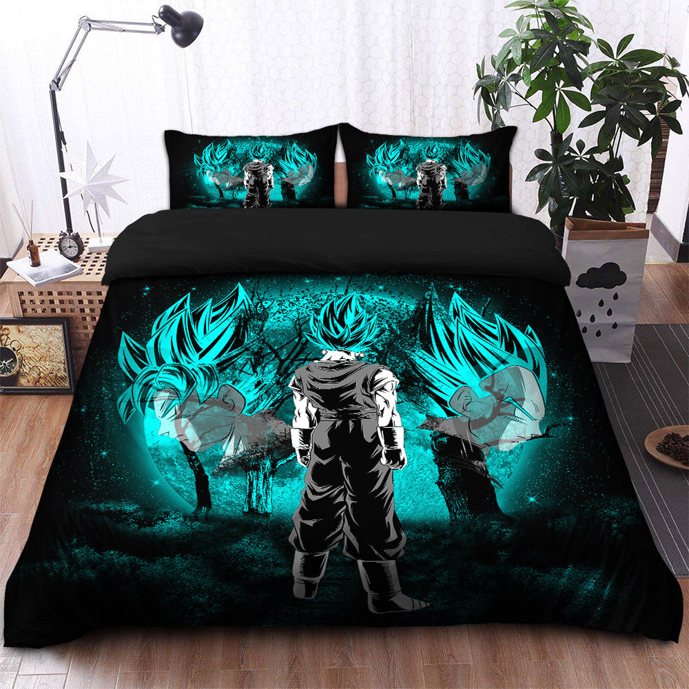 Goku Vegeta Vegito Blue Moonlight Bedding Set Duvet Cover And 2 Pillowcases Nearkii