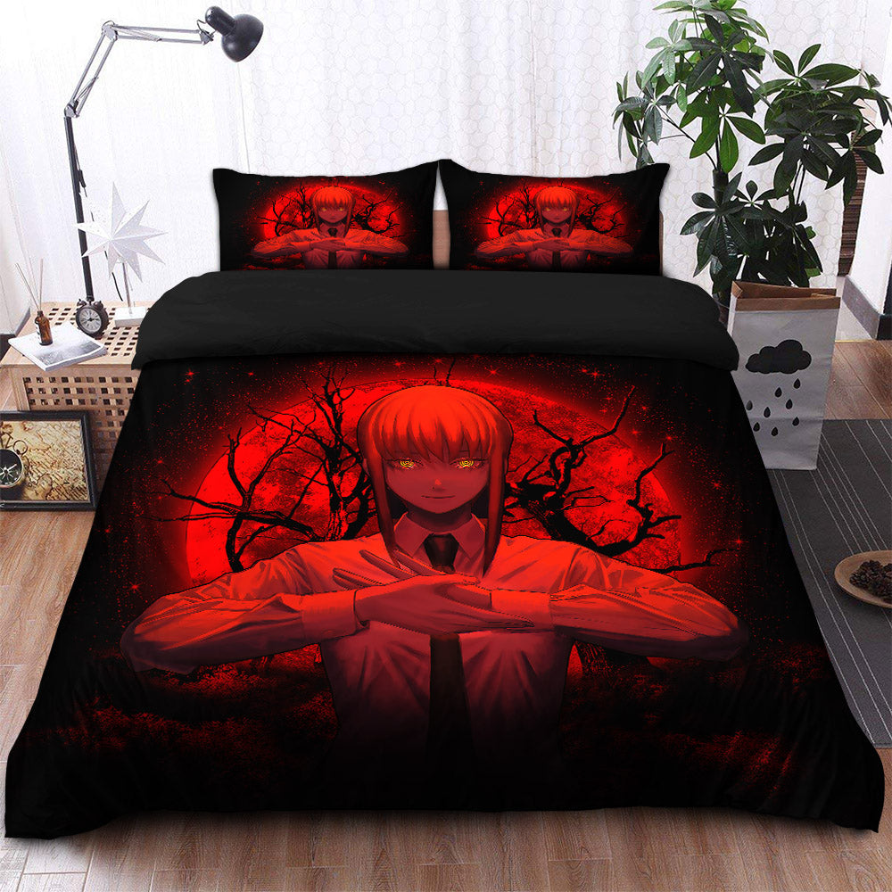 Makima Chainsaw Man Anime Moonlight Bedding Set Duvet Cover And 2 Pillowcases Nearkii