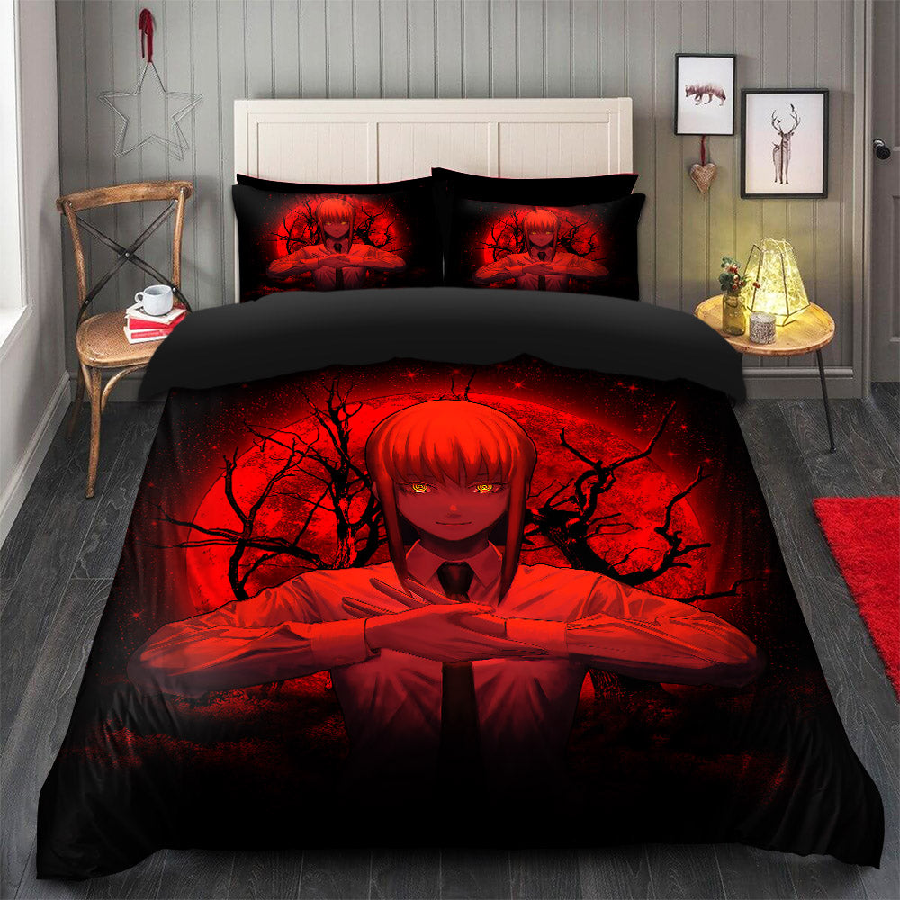 Makima Chainsaw Man Anime Moonlight Bedding Set Duvet Cover And 2 Pillowcases Nearkii