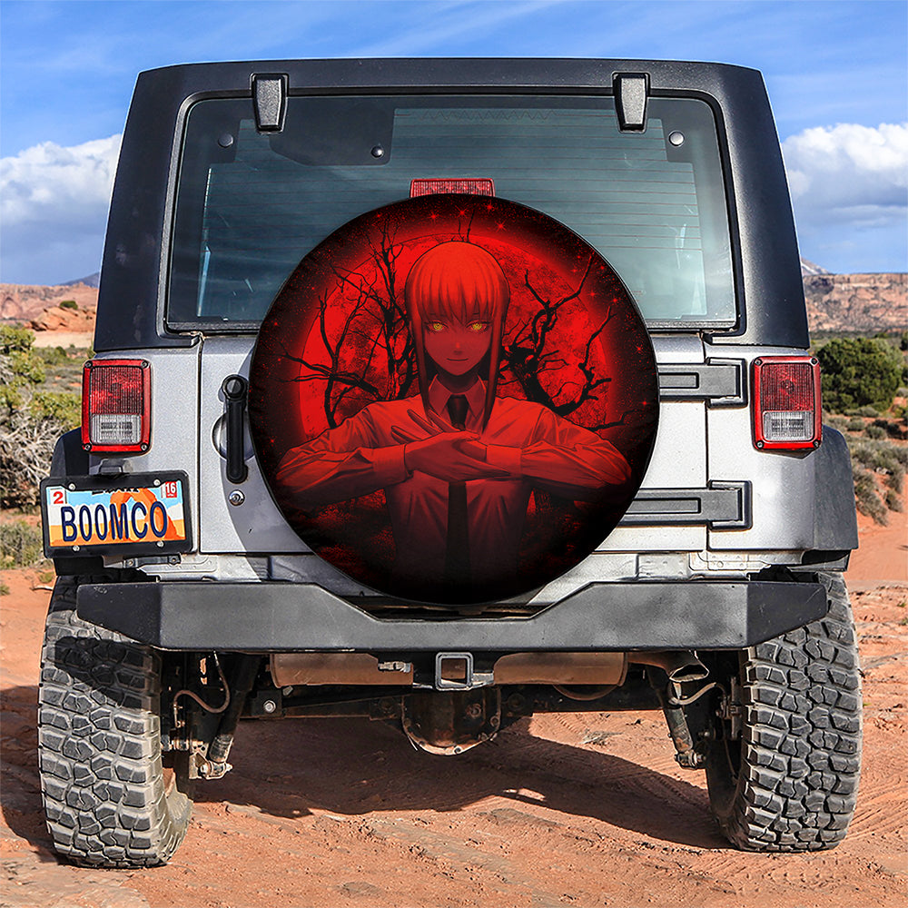 Makima Chainsaw Man Anime Moonlight Jeep Car Spare Tire Covers Gift For Campers Nearkii