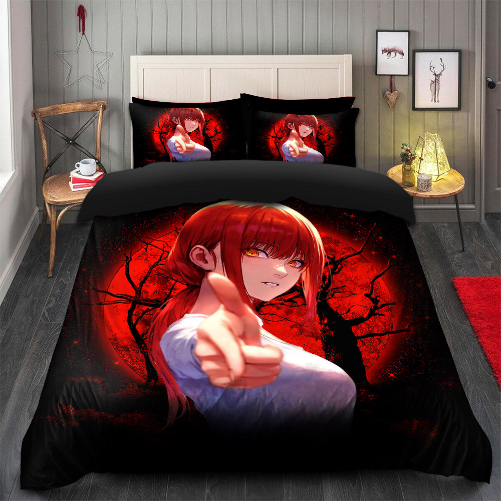 Makima Chainsaw Man 2 Moonlight Bedding Set Duvet Cover And 2 Pillowcases Nearkii