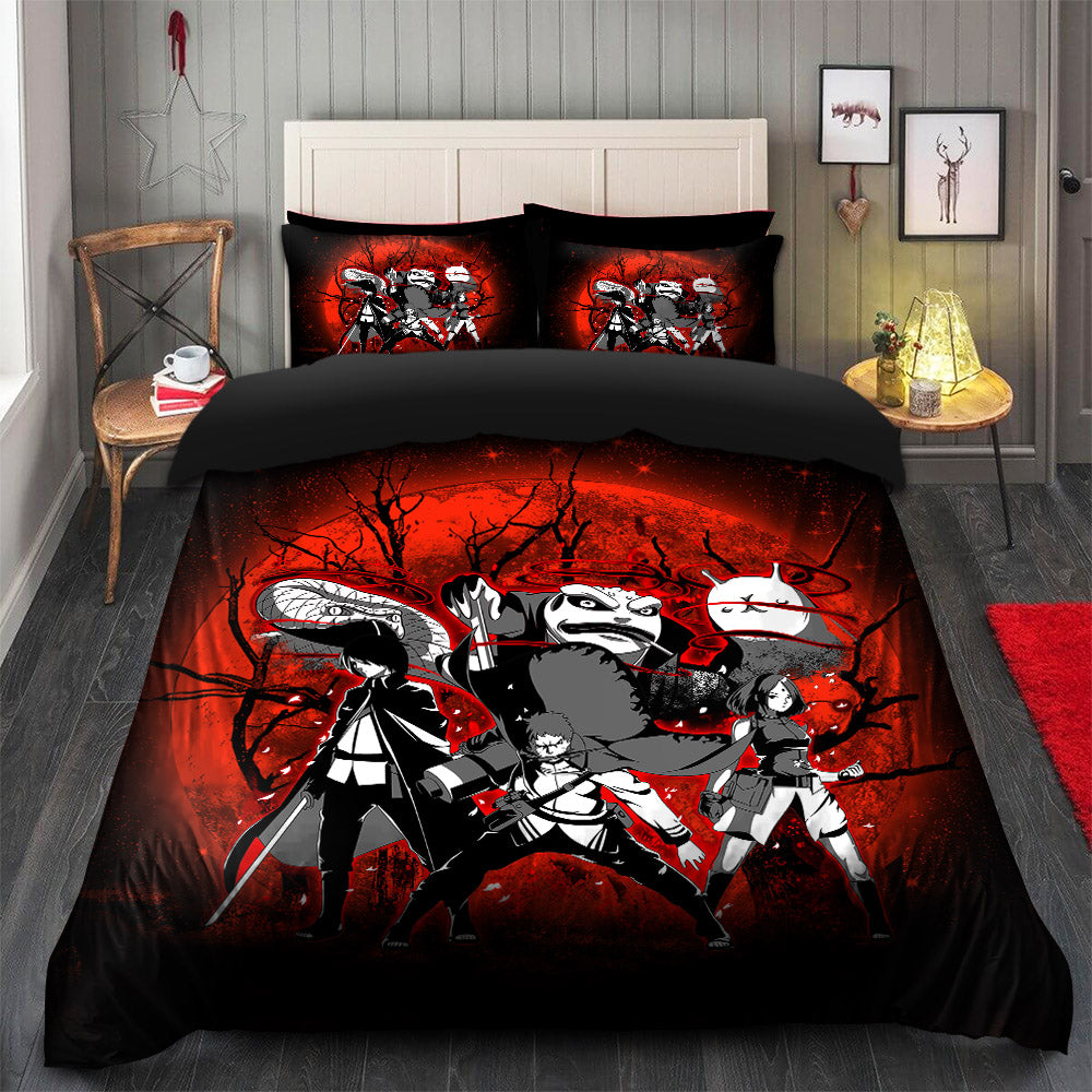 Naruto Sasuke Sakura Team 7 Moonlight Bedding Set Duvet Cover And 2 Pillowcases Nearkii