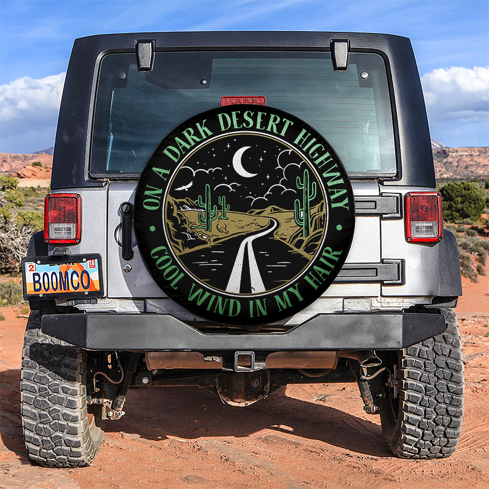 On A Dark Desert Highway Green Jeep Car Spare Tire Covers Gift For Campers Nearkii