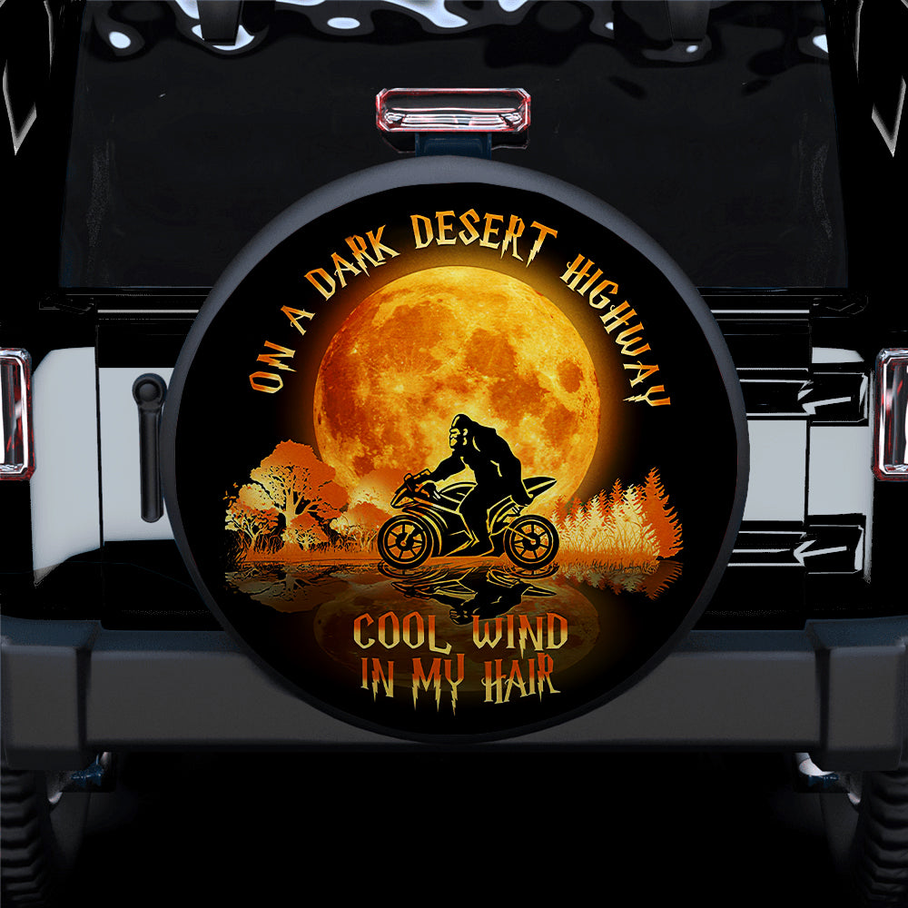 Bigfoot Sasquatch On A Dark Desert Highway Cool Wind In My Hair Jeep Car Spare Tire Covers Gift For Campers Nearkii