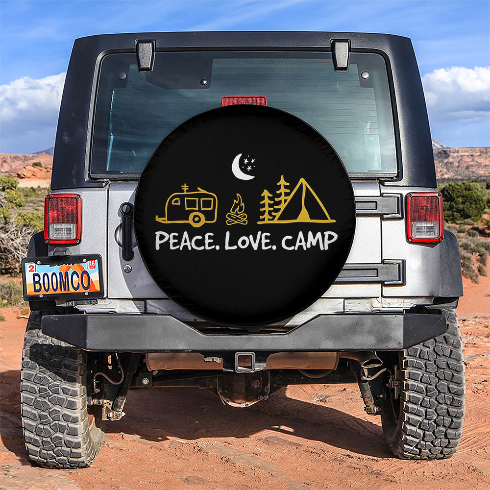 Peace Love Camp Jeep Car Spare Tire Covers Gift For Campers Nearkii