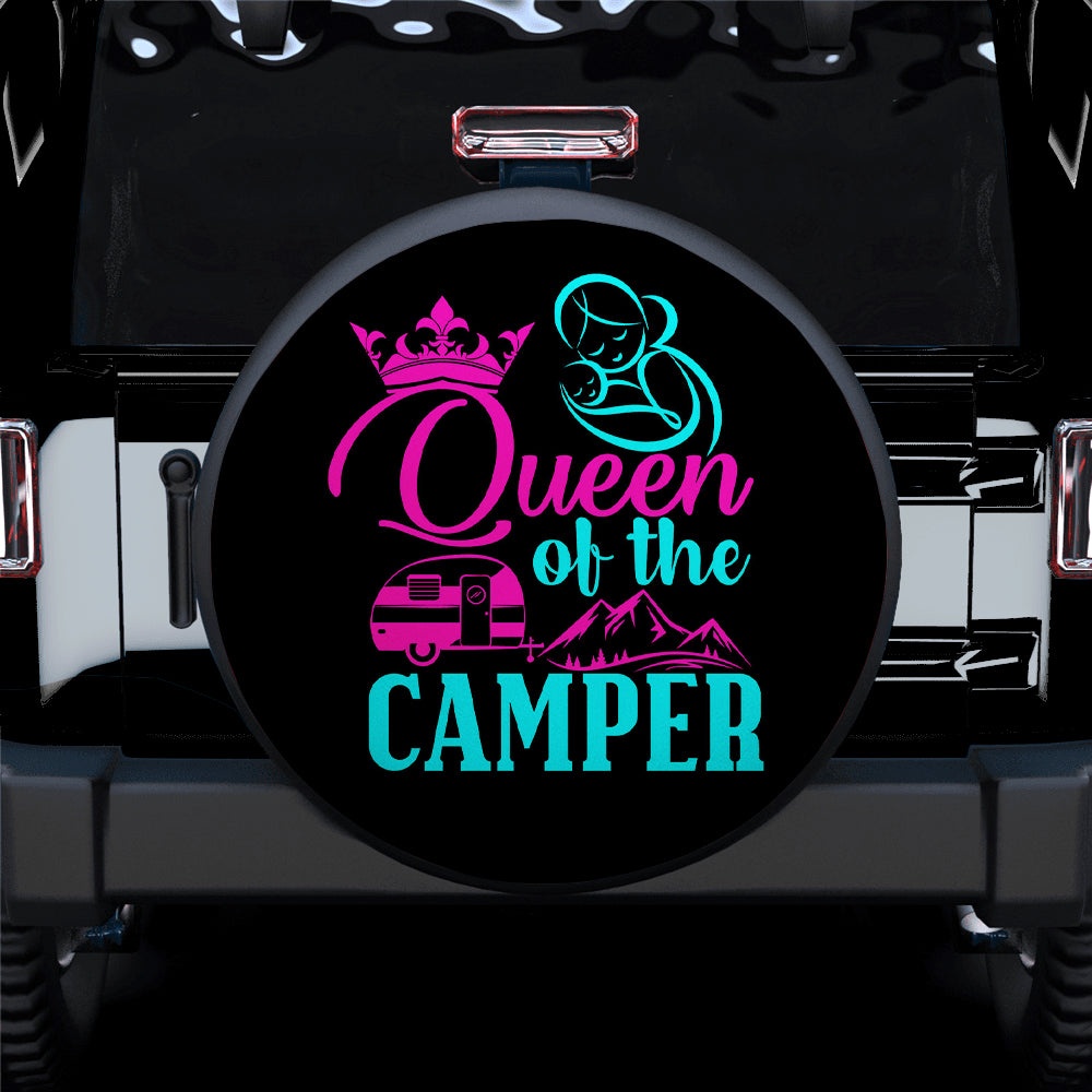 Queen Of The Camper Caravan Jeep Car Spare Tire Covers Gift For Campers Nearkii
