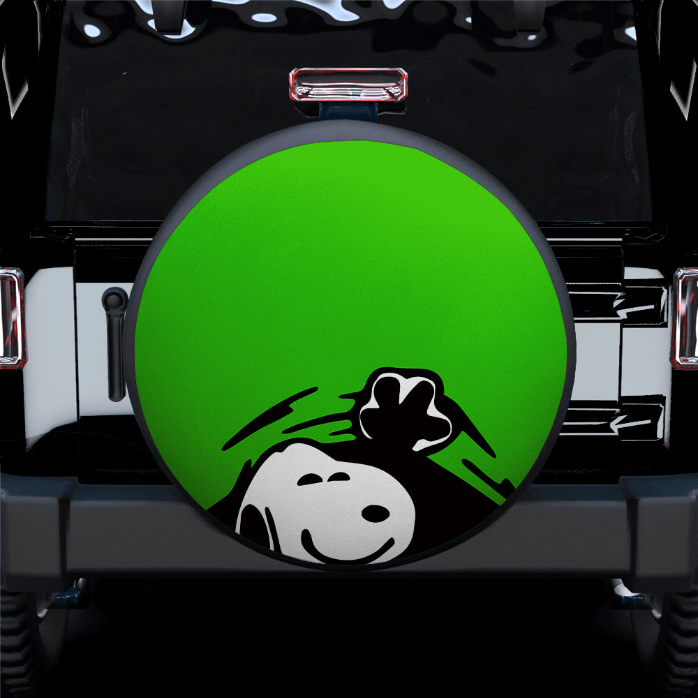 Green Snoopy Peek A Boo Funny Jeep Car Spare Tire Covers Gift For Campers Nearkii