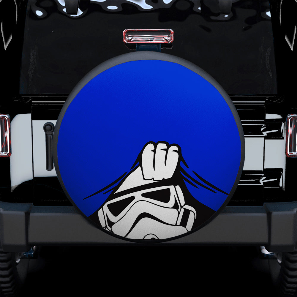 Stormtrooper Peek A Boo Funny Blue Jeep Car Spare Tire Covers Gift For Campers Nearkii