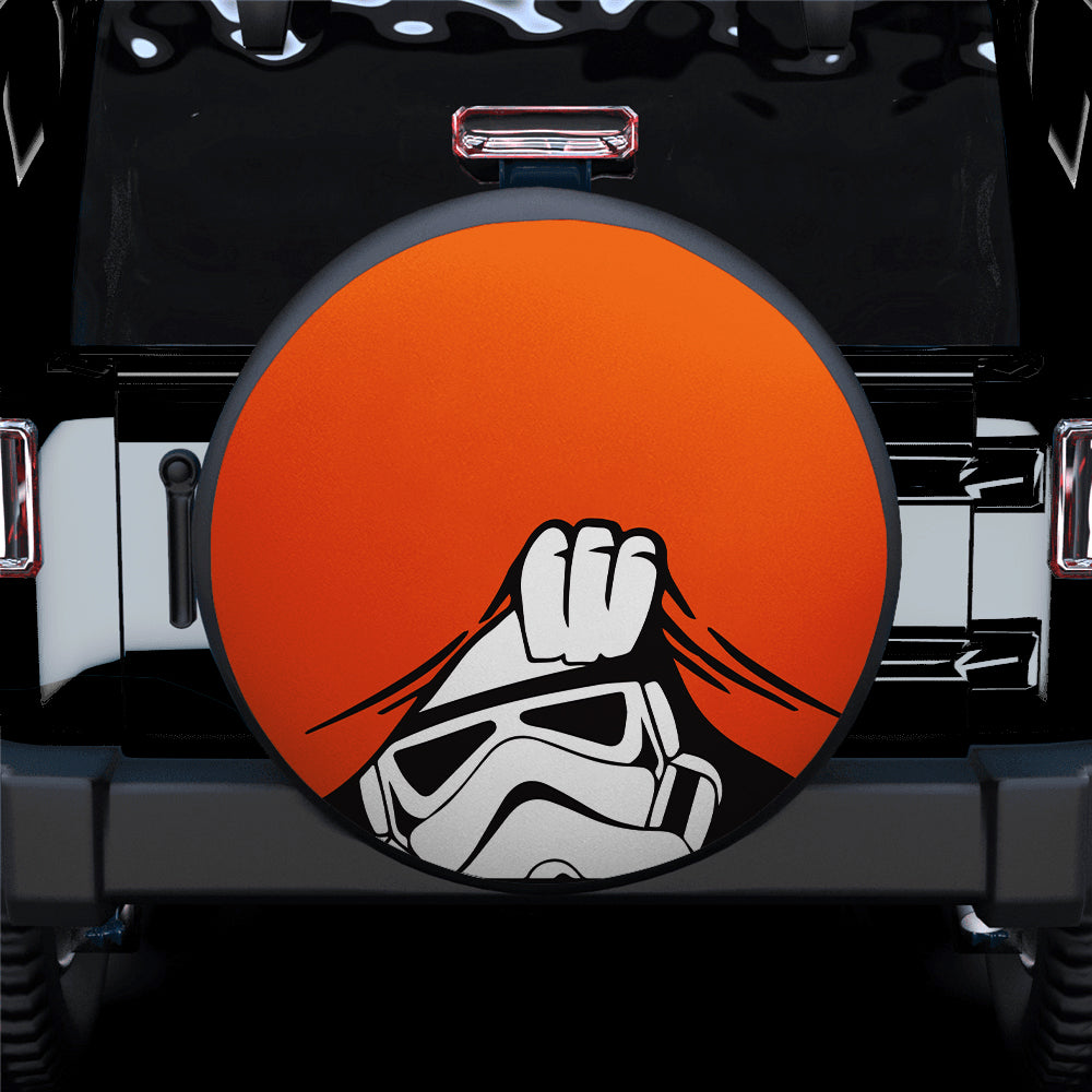 Stormtrooper Peek A Boo Funny Orange Jeep Car Spare Tire Covers Gift For Campers Nearkii