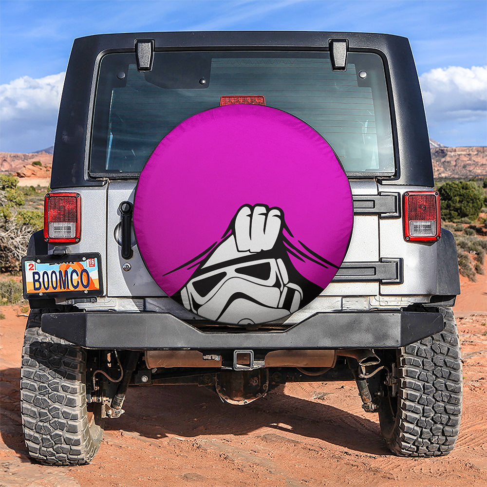 Stormtrooper Peek A Boo Funny Pink Jeep Car Spare Tire Covers Gift For Campers Nearkii