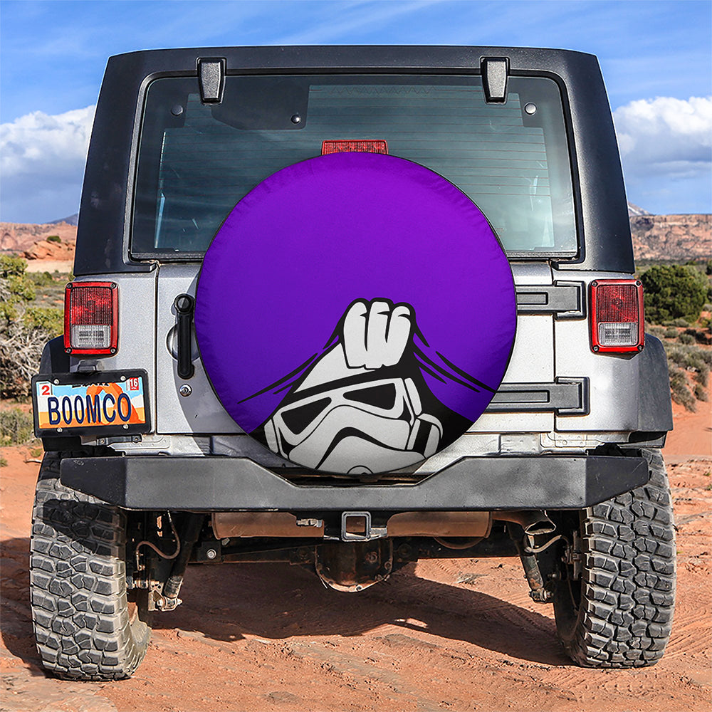 Stormtrooper Peek A Boo Funny Purple Jeep Car Spare Tire Covers Gift For Campers Nearkii