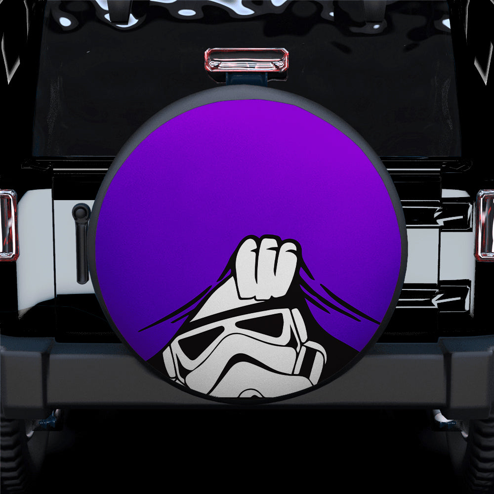 Stormtrooper Peek A Boo Funny Purple Jeep Car Spare Tire Covers Gift For Campers Nearkii