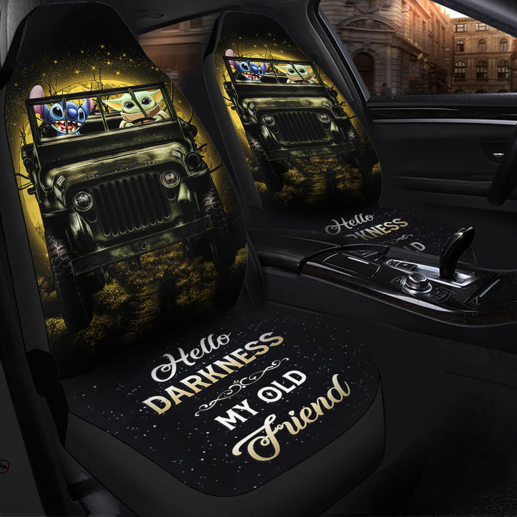 Stitch And Baby Yoda Ride Jeep Moonlight Halloween Premium Custom Car Seat Covers Decor Protectors Nearkii