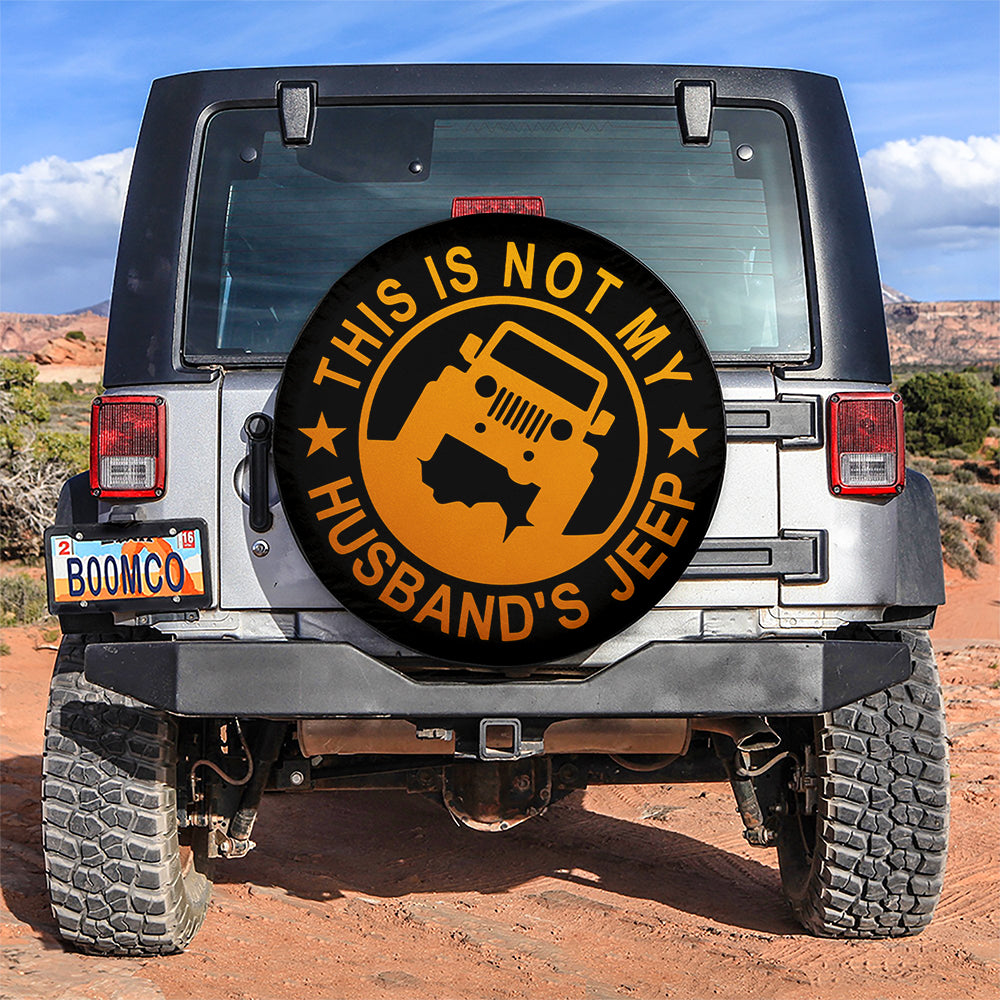This Is Not My Husband Jeep Orange Car Spare Tire Covers Gift For Campers Nearkii