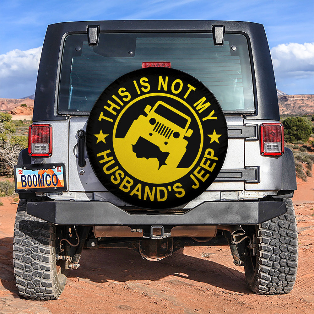 This Is Not My Husband Jeep Yellow Car Spare Tire Covers Gift For Campers Nearkii