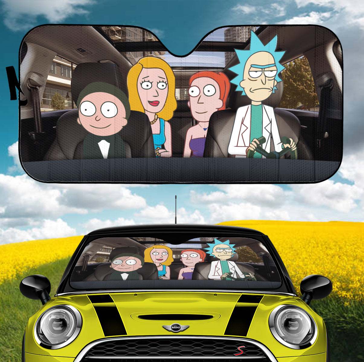 Rick Morty Summer Beth Rick & Morty Car Auto Sunshades Nearkii