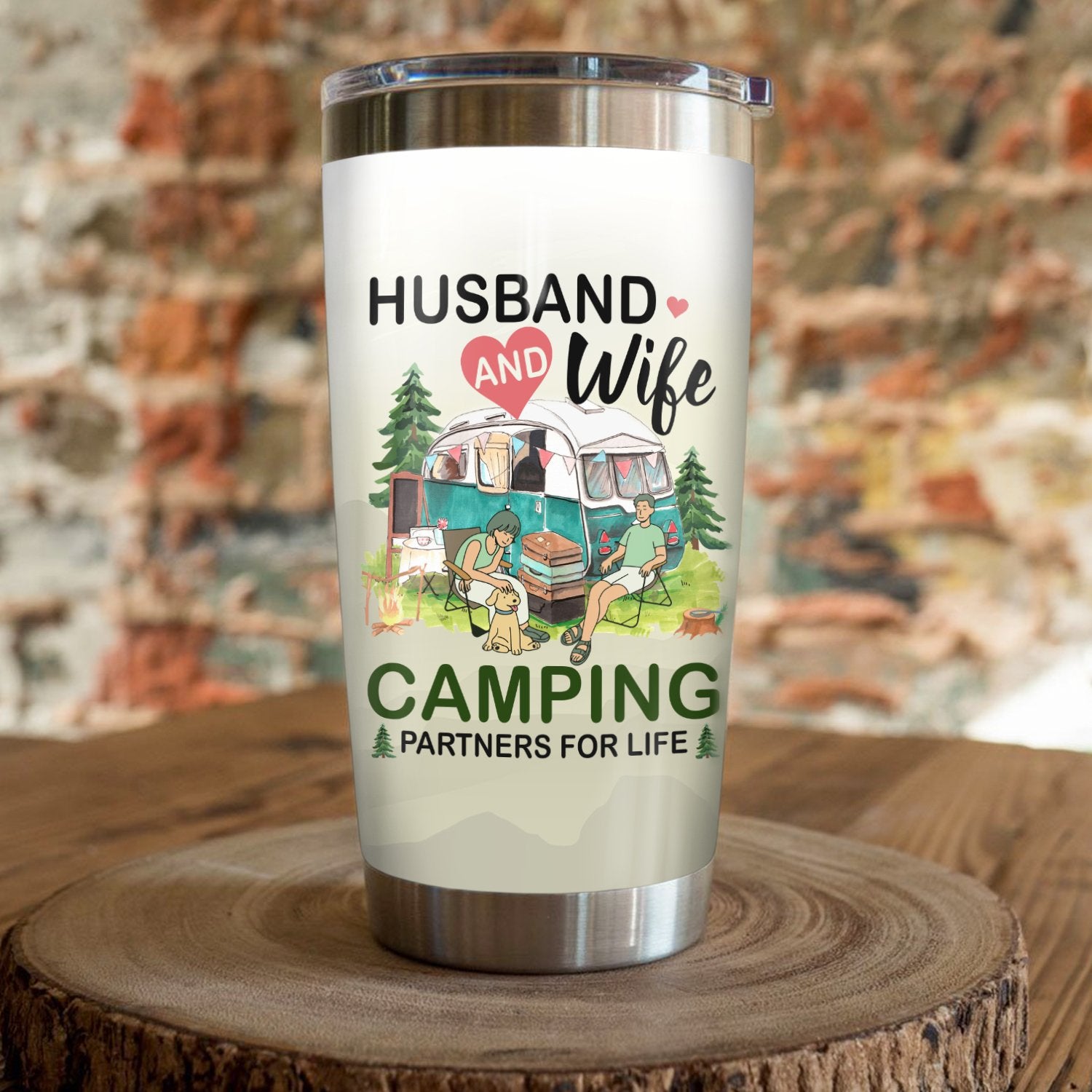 Husband And Wife Camping Camfire Tumbler 3 2023 Nearkii