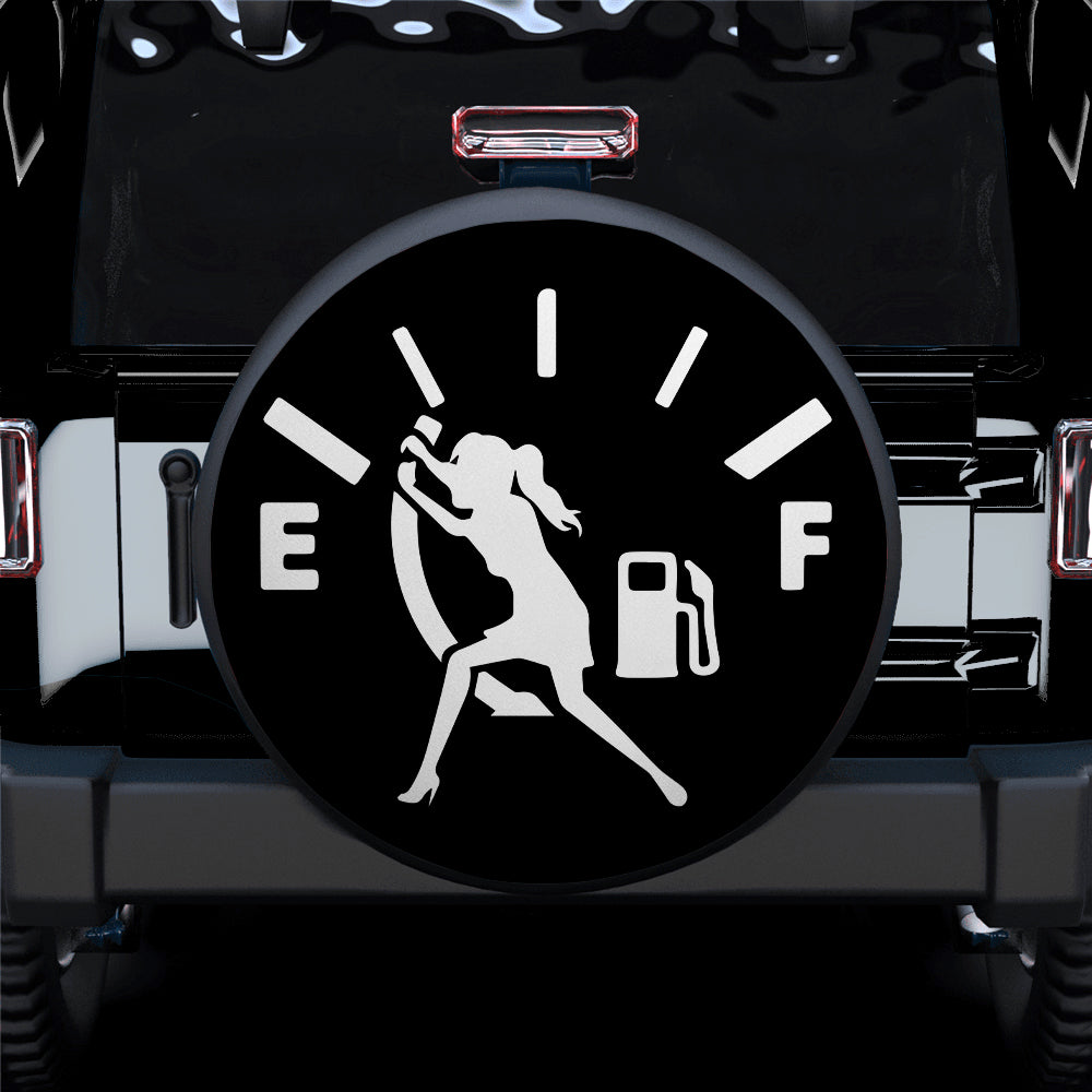 Funny Almost Out Of Gas Girl Jeep Car Spare Tire Covers Gift For Campers Nearkii