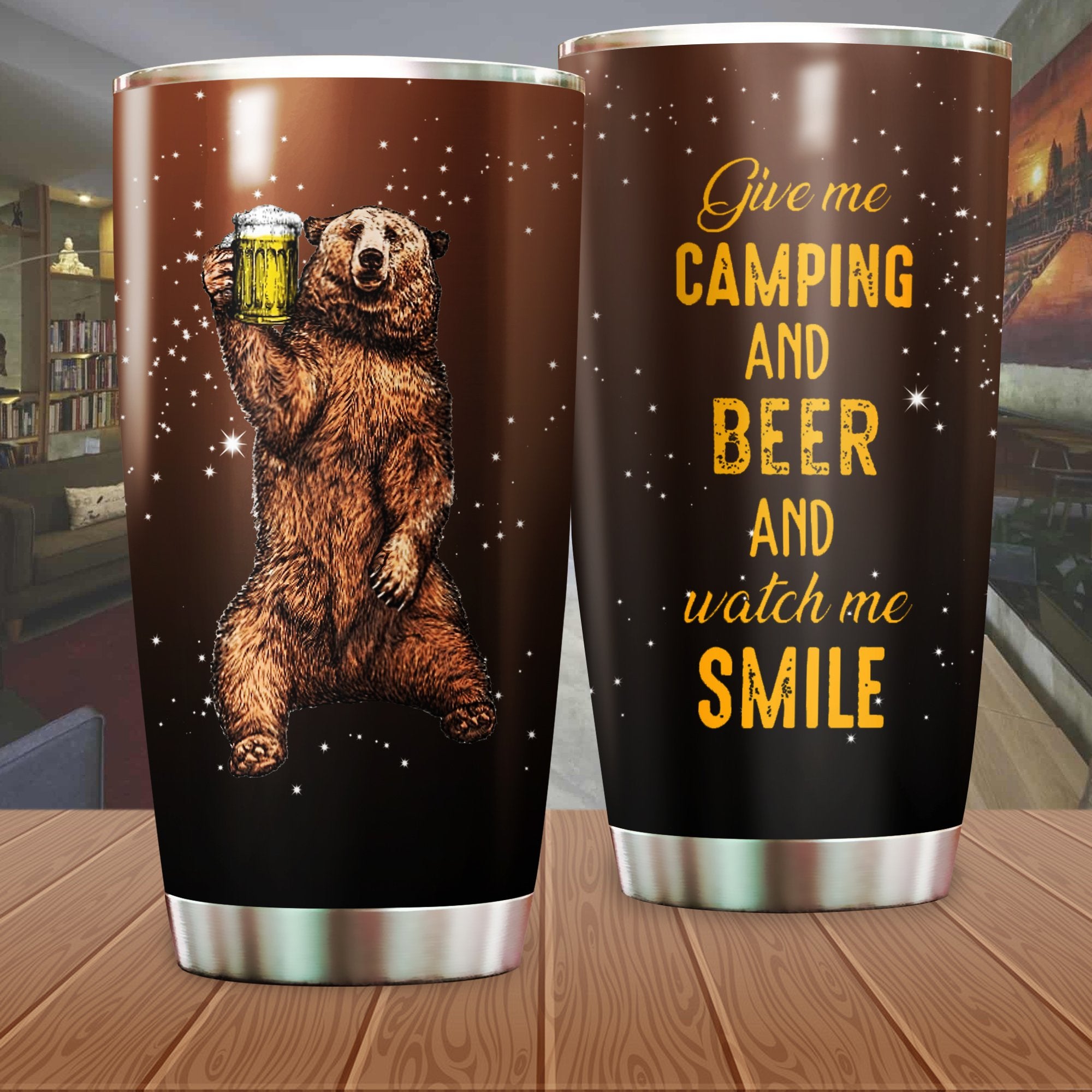 Beer And Smile Camping Camfire Tumbler 2023 Nearkii