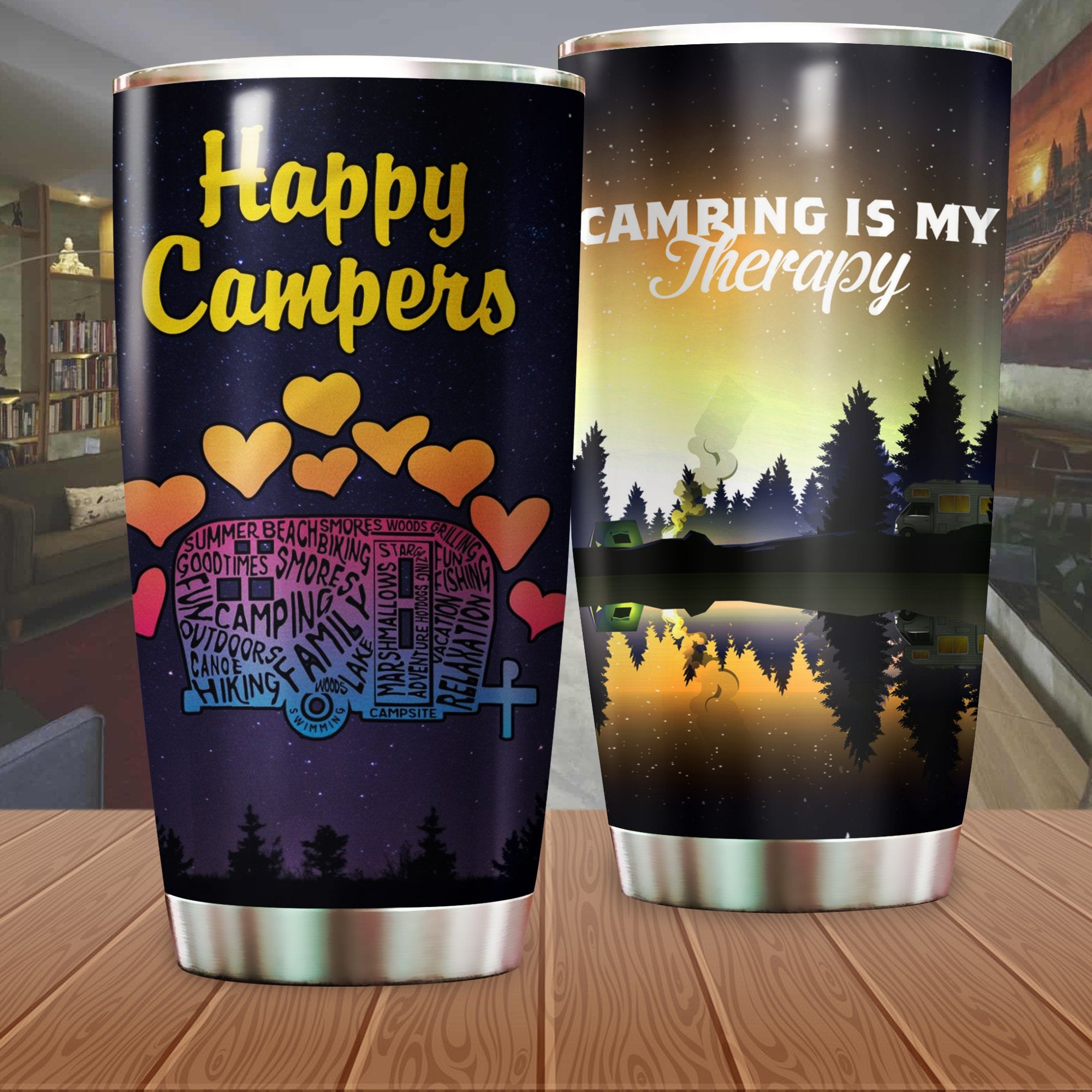 Cam Ping Is My Therapy Camping Camfire Tumbler 2023 Nearkii