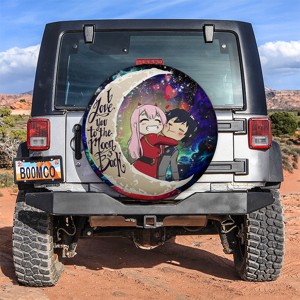 Hiro E Zero Two Darling In The Franxx Anime Couple Love You To The Moon Galaxy Car Spare Tire Covers Gift For Campers Nearkii