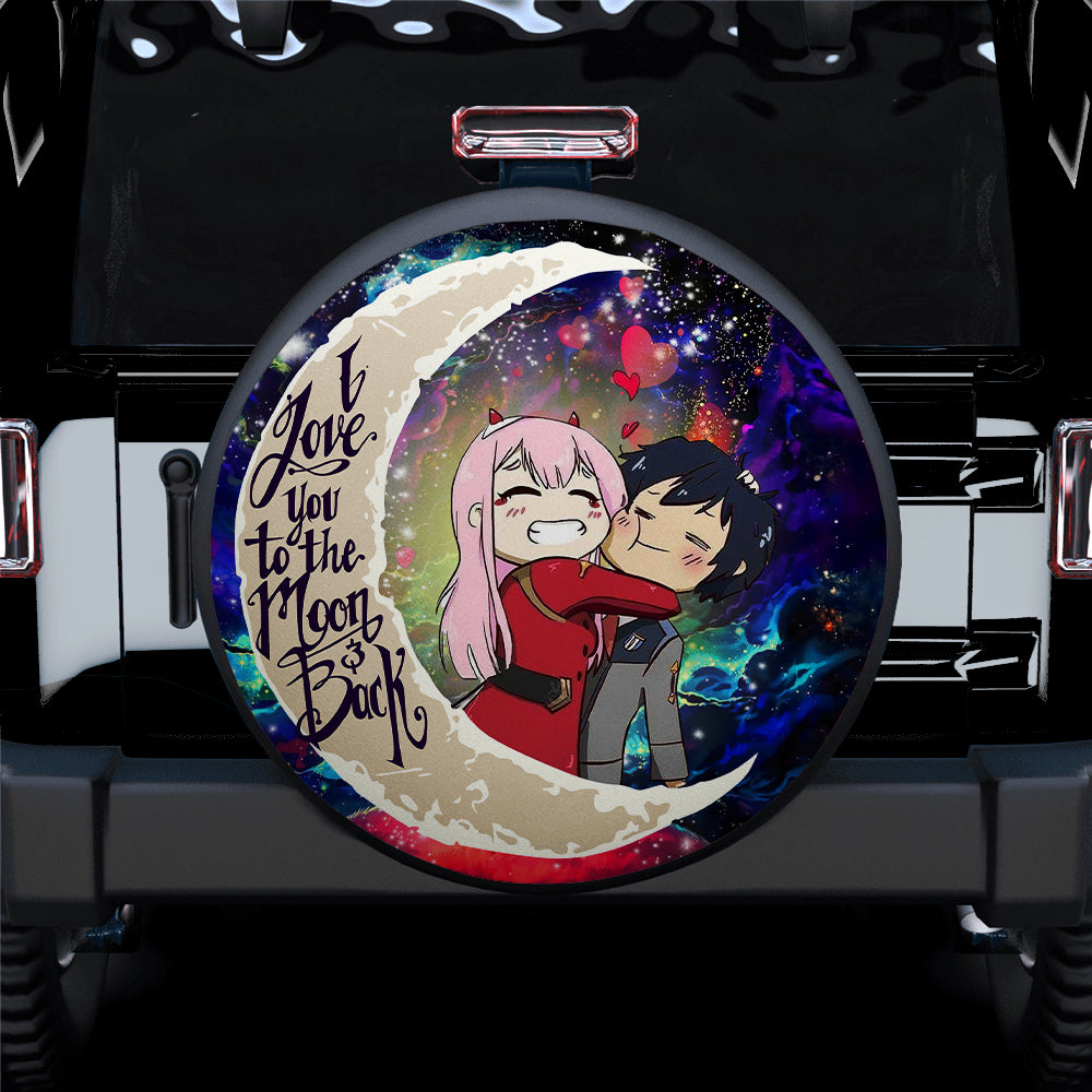 Hiro E Zero Two Darling In The Franxx Anime Couple Love You To The Moon Galaxy Car Spare Tire Covers Gift For Campers Nearkii