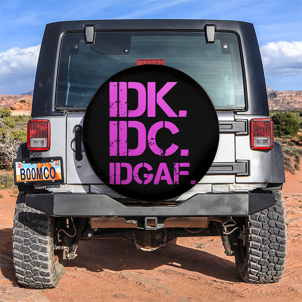 Funny IDK IDC Pink Jeep Car Spare Tire Covers Gift For Campers Nearkii