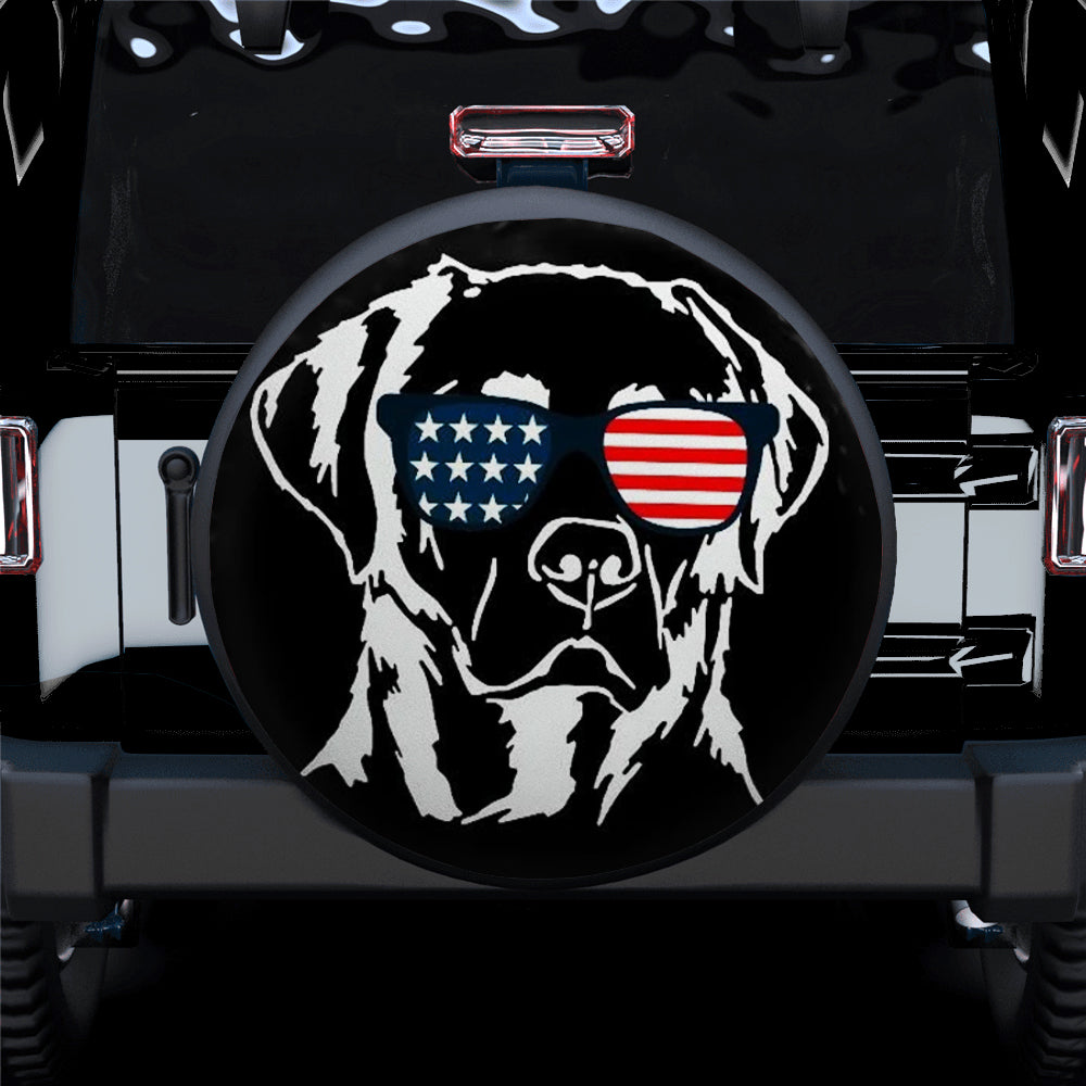 Labrador Dog US Flag Glasses Jeep Car Spare Tire Covers Gift For Campers Nearkii