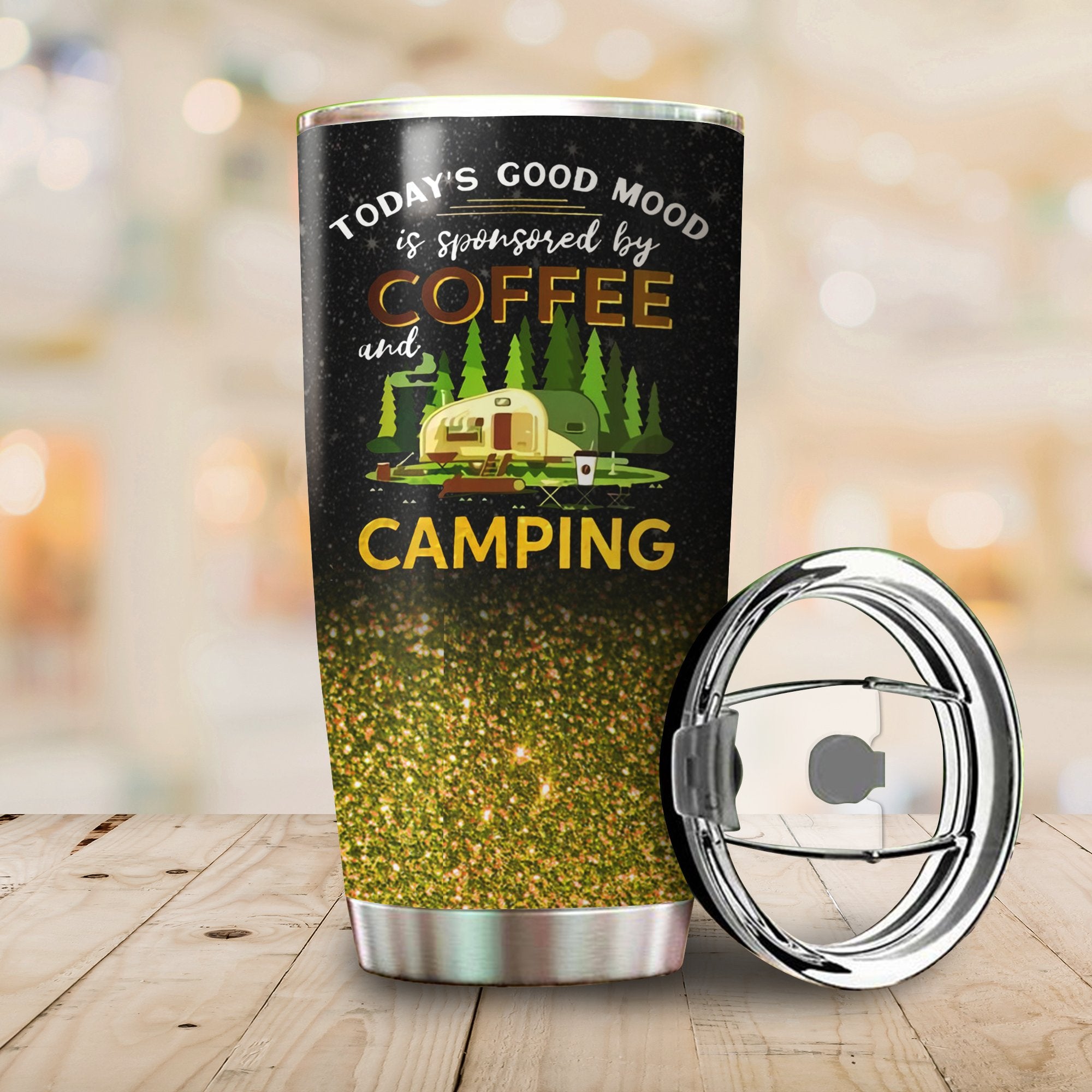 Today'S Good Mood Is Sponsored By Coffee & Camping Camfire Tumbler 2023 Nearkii