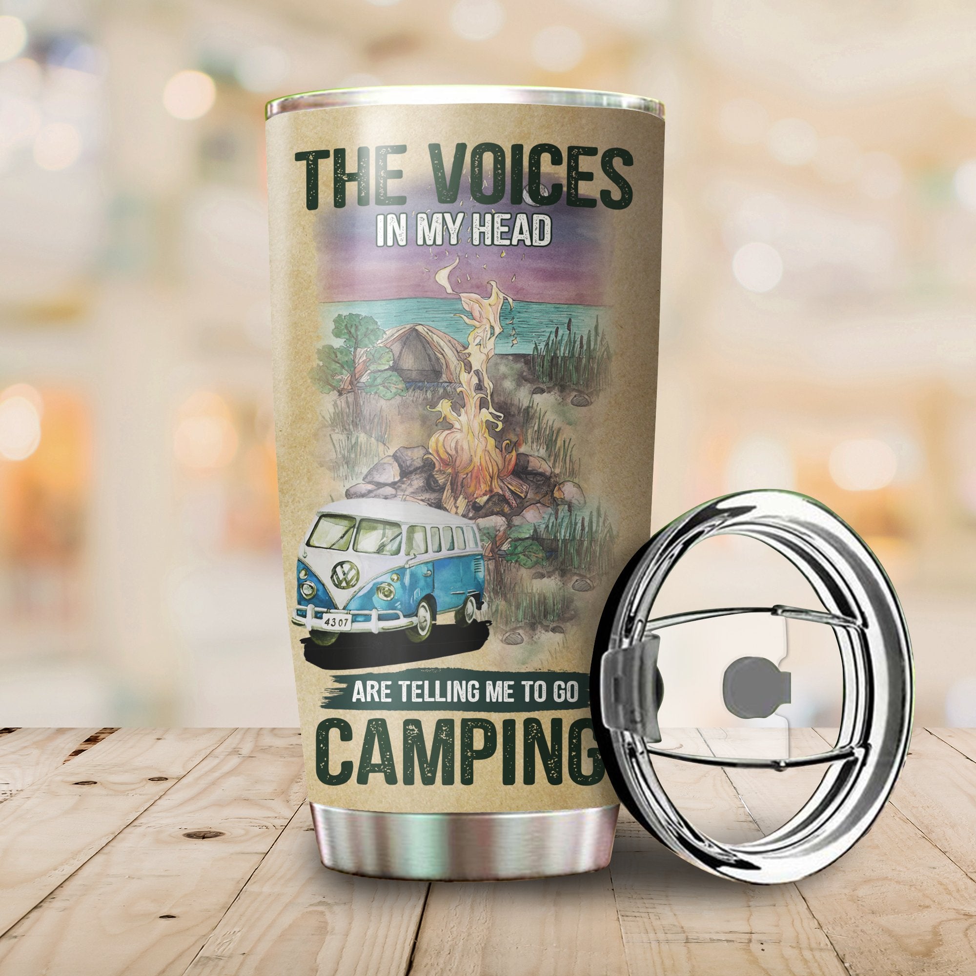The Voices In My Head Are Telling Me To Go Camping Camfire Tumbler 2023 Nearkii