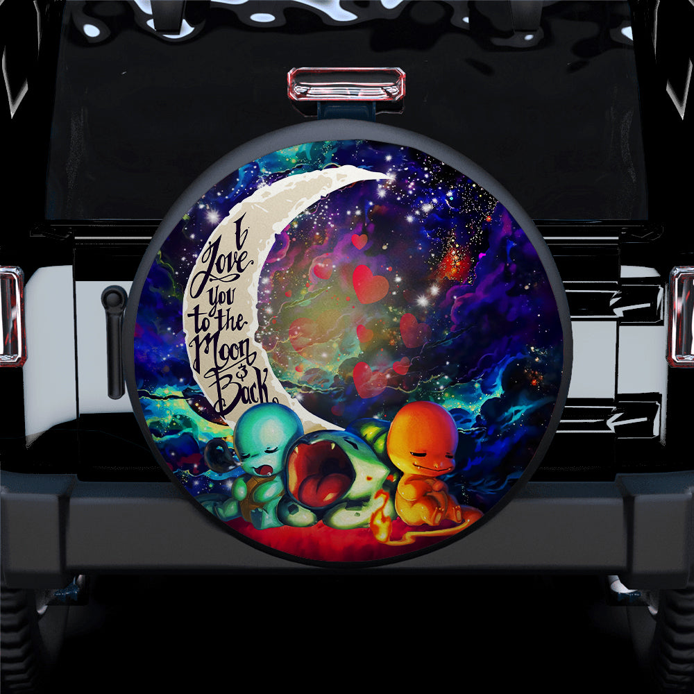 Pokemon Starter Cute Sleep Love You To The Moon Galaxy Car Spare Tire Covers Gift For Campers Nearkii