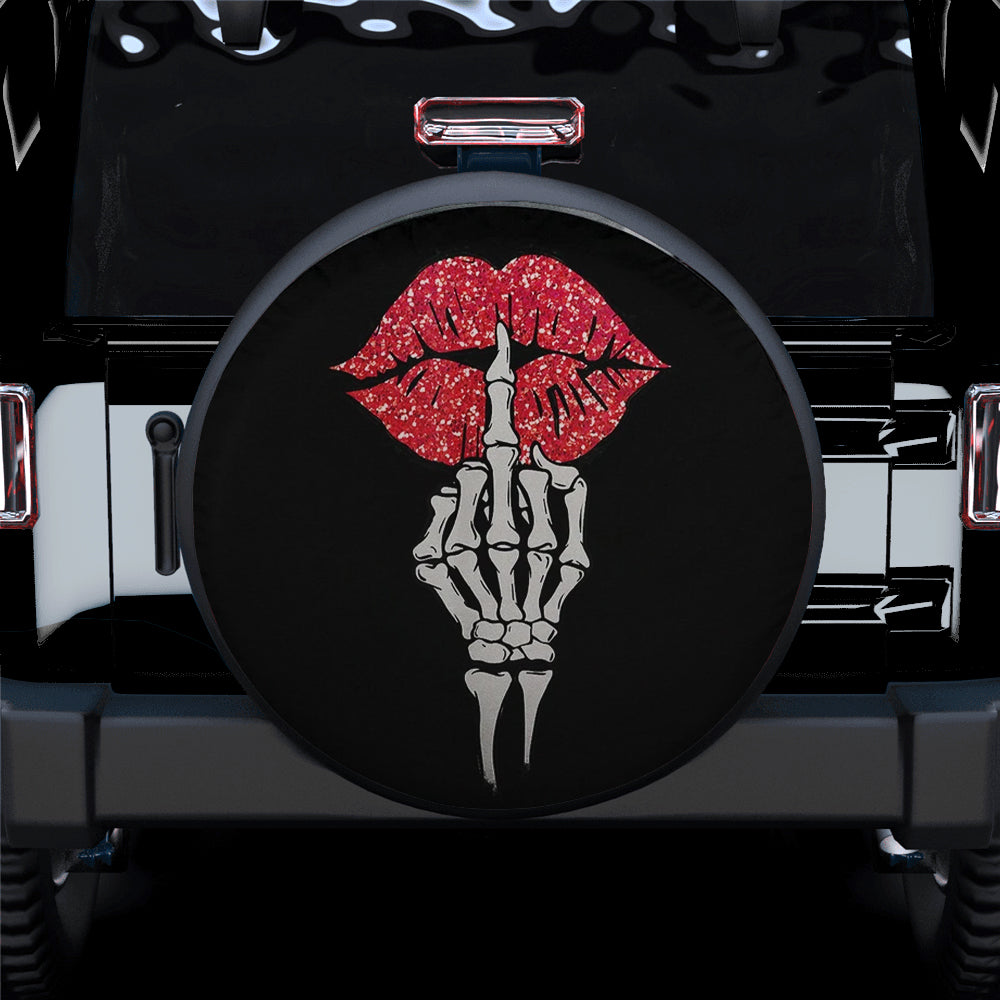 Sexy Lady Lips Skull Jeep Car Spare Tire Covers Gift For Campers Nearkii