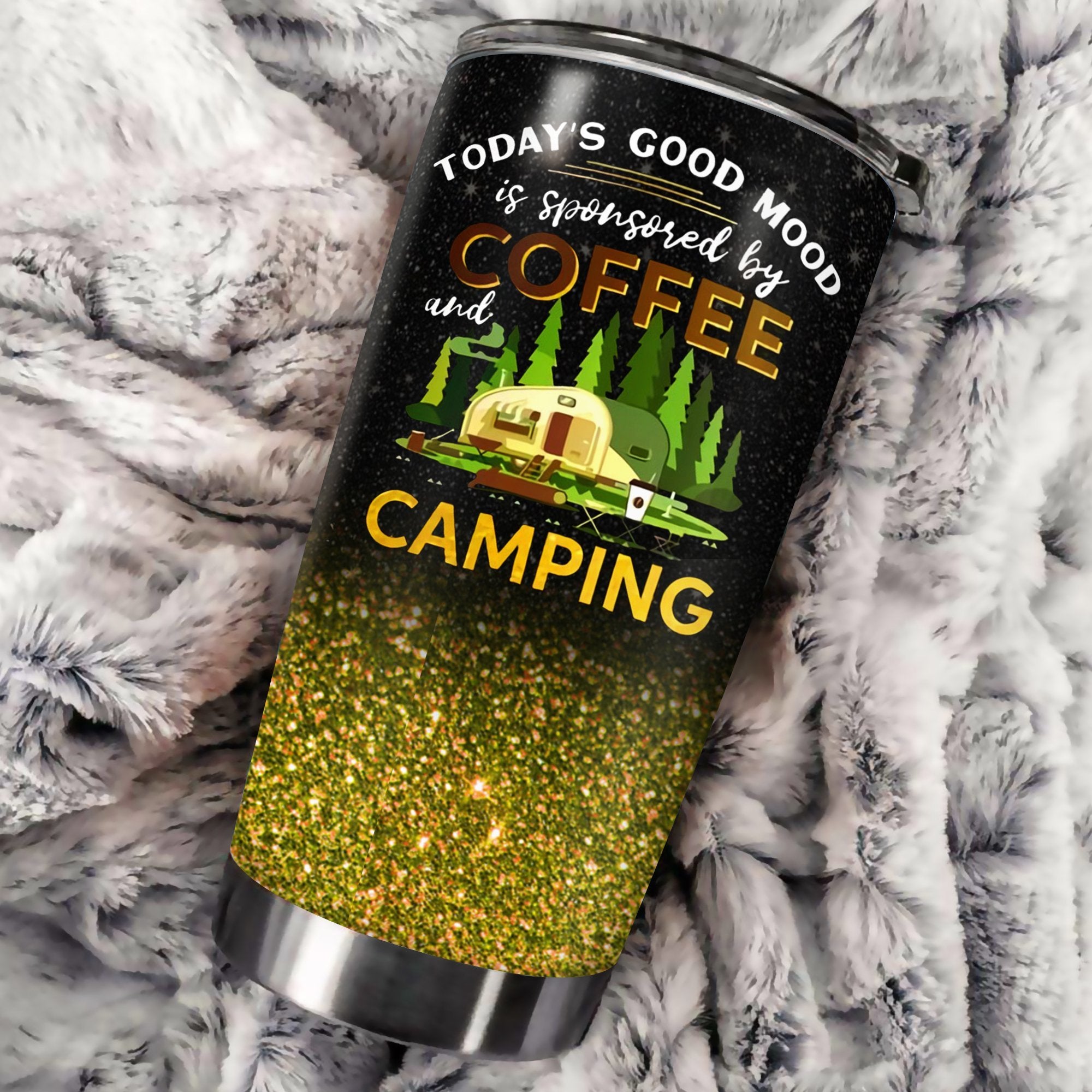 Today'S Good Mood Is Sponsored By Coffee & Camping Camfire Tumbler 2023 Nearkii
