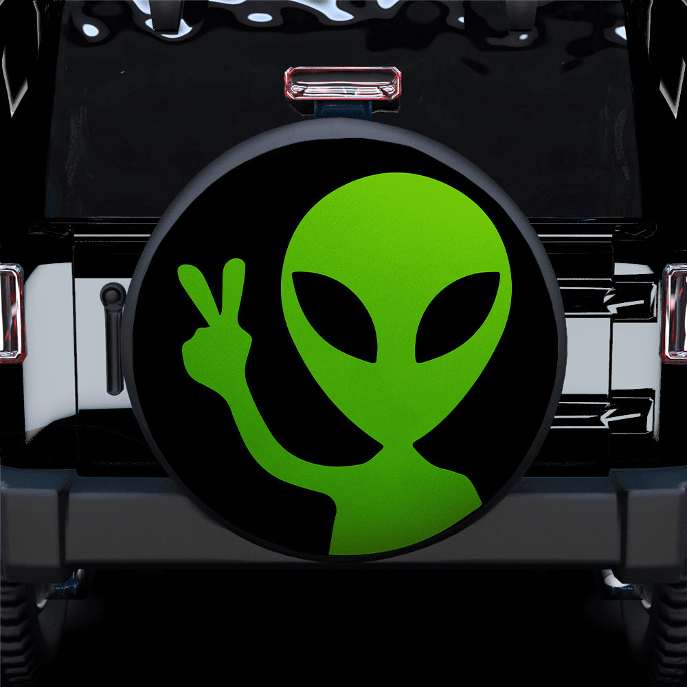 Alien Say Hi Green Jeep Car Spare Tire Covers Gift For Campers Nearkii