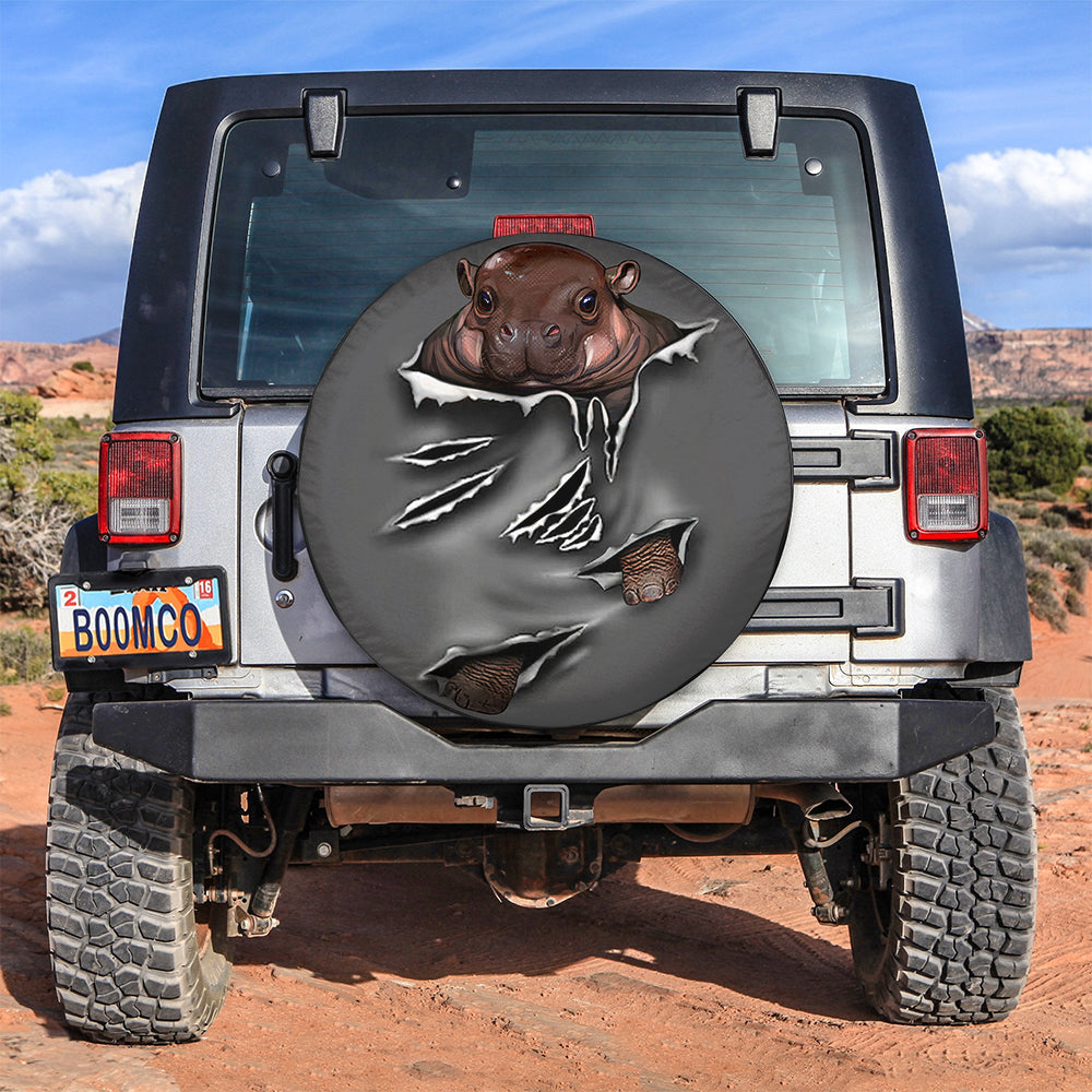 Cute Baby Hippo Hanging Car Spare Tire Covers Gift For Campers Nearkii