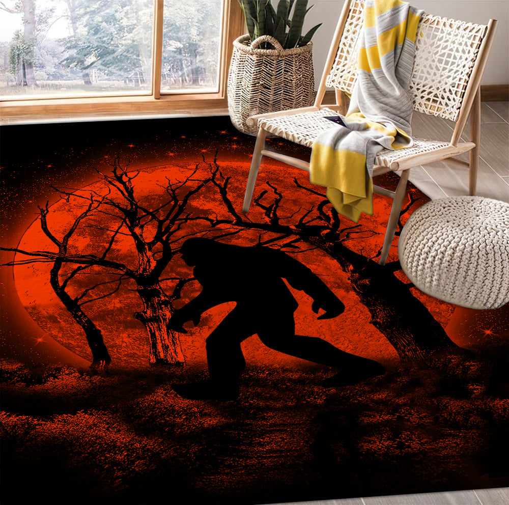 Bigfoot Silhouette Moonlight Rug Carpet Rug Home Room Decor Nearkii