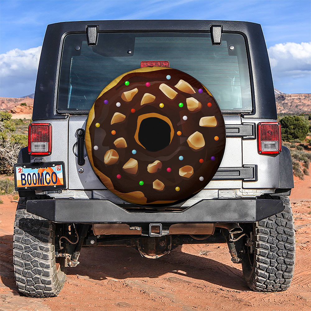 Chocolate Donut Jeep Car Spare Tire Covers Gift For Campers Nearkii