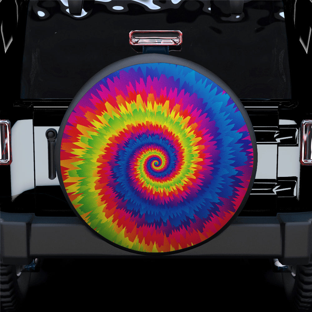 Colorful Abstract Tie Dye Jeep Car Spare Tire Covers Gift For Campers Nearkii