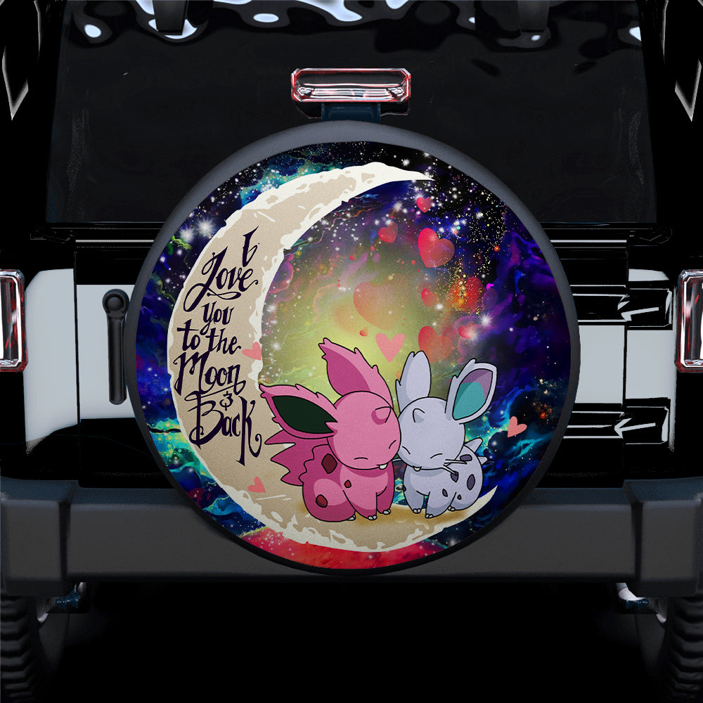 Couple Pokemon Love You To The Moon Galaxy Car Spare Tire Covers Gift For Campers Nearkii