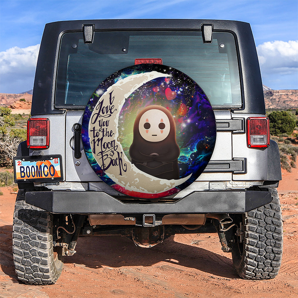 Cute No Face Ghibli Love You To The Moon Galaxy Car Spare Tire Covers Gift For Campers Nearkii