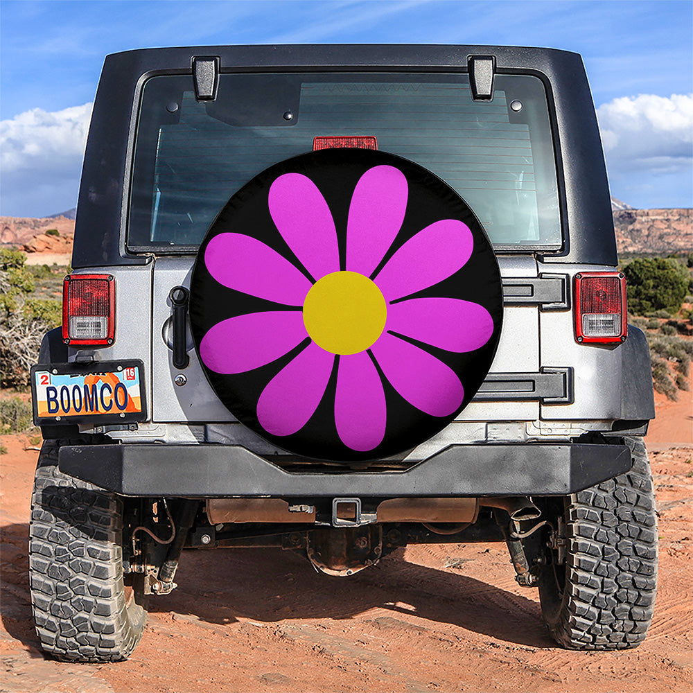 Pink Daisy Flower Jeep Car Spare Tire Covers Gift For Campers Nearkii