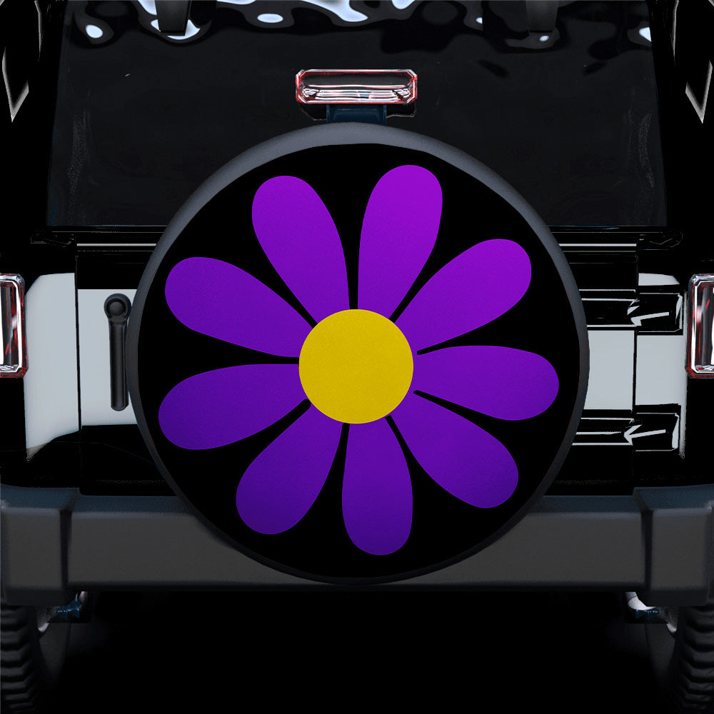 Purple Daisy Flower Jeep Car Spare Tire Covers Gift For Campers Nearkii