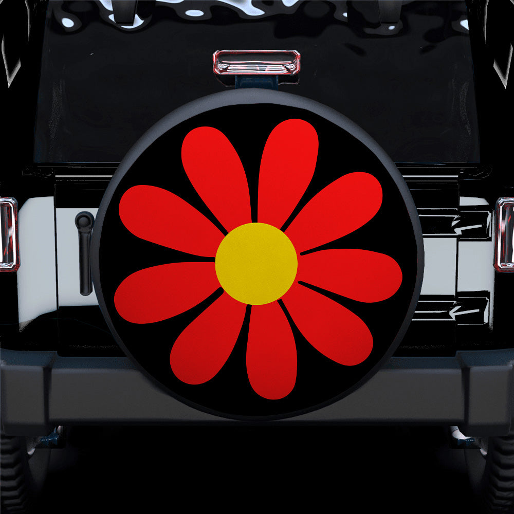 Red Daisy Flower Jeep Car Spare Tire Covers Gift For Campers Nearkii