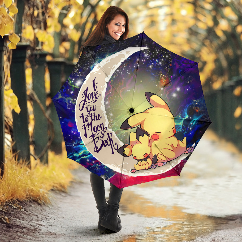 Pikachu Pokemon Sleep Love You To The Moon Galaxy Umbrella Nearkii