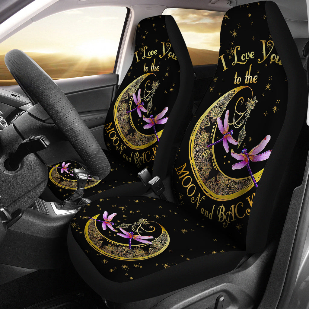 Dragonfly I Love You To The Moon Premium Custom Car Seat Covers Decor Protectors Nearkii