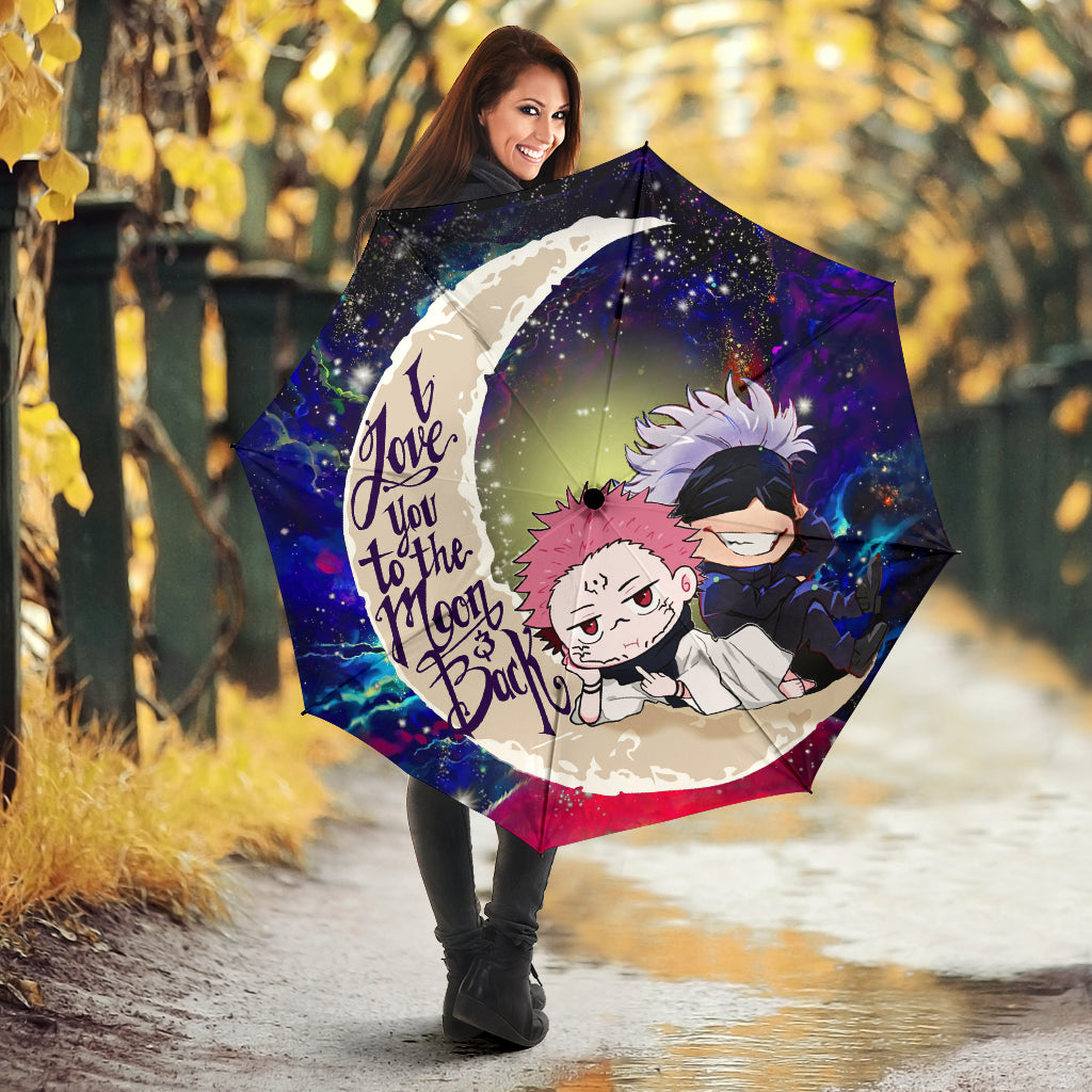 Jujutsu Kaisen Gojo Sakuna Chibi Anime Love You To The Moon Galaxy Umbrella Nearkii