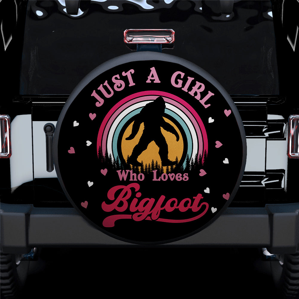 Just A Girl Who Loves Big Foot Jeep Car Spare Tire Covers Gift For Campers Nearkii