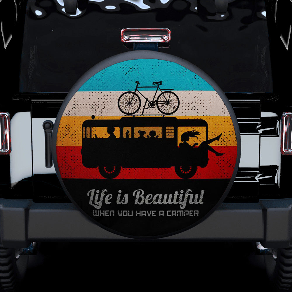 Vintage Life Is Beautiful When You Have A Camper Jeep Car Spare Tire Covers Gift For Campers Nearkii