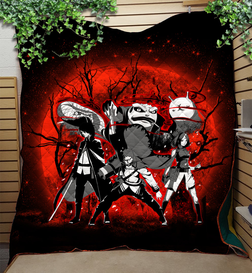 Naruto Sasuke Sakura Team 7 Moonlight Quilt Blanket Nearkii
