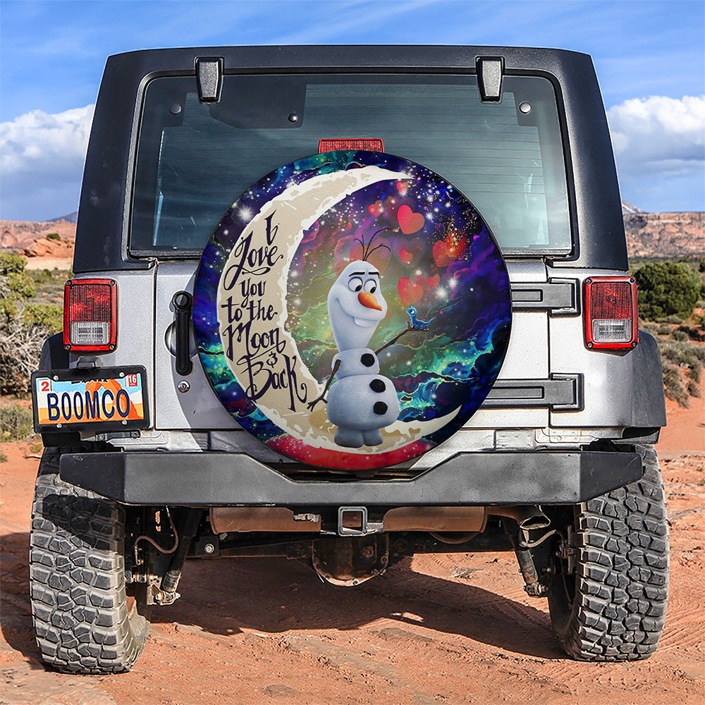 Olaf Frozen Love You To The Moon Galaxy Car Spare Tire Covers Gift For Campers Nearkii